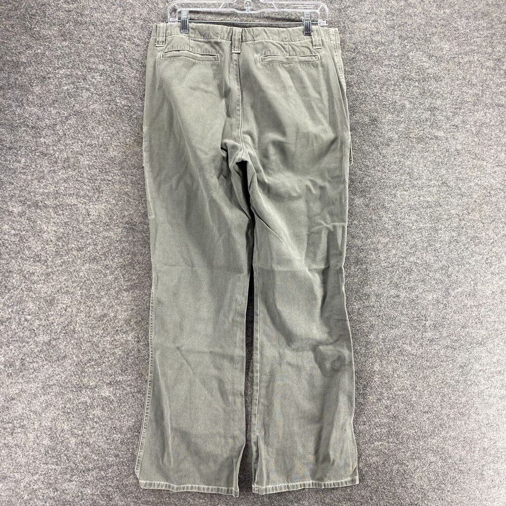 American Eagle Cargo Khakis Pants Women 12 Gray High Rise Flat Front Cotton - Picture 2 of 9